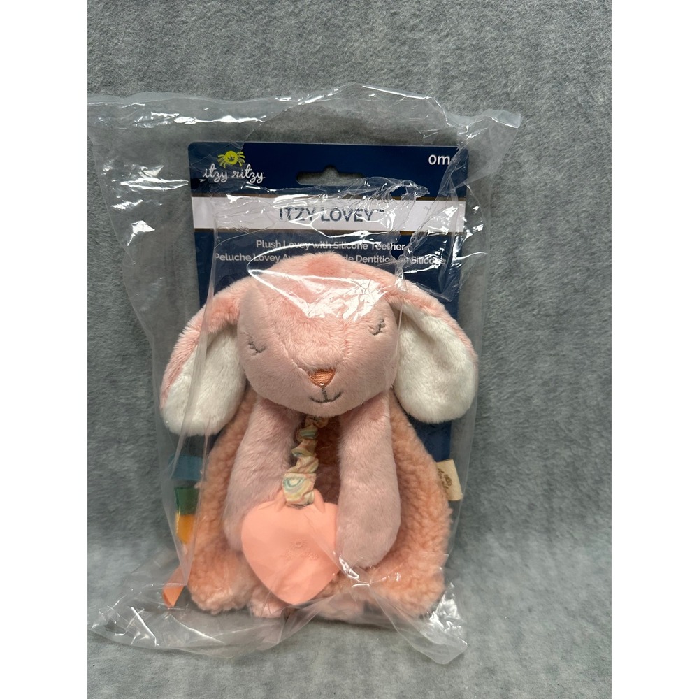 Itzy Ritzy Itzy Lovey Baby OS Pink‎ NEW Ana the Bunny Plush Silicone Teether Toy